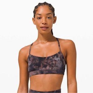 Lululemon Flow Y Bra Nulu Diamond Dye Graphite Gray Pink Pastel